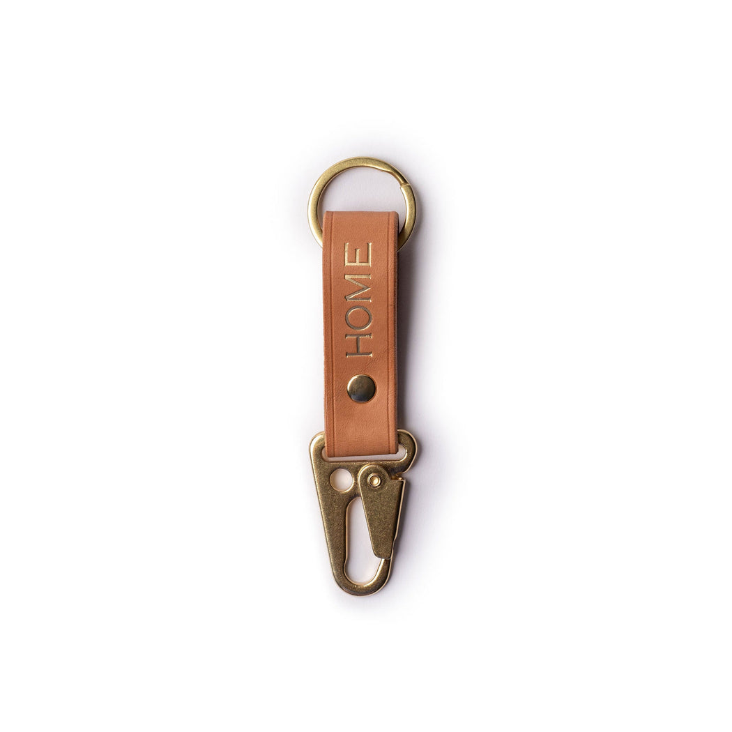 Genuine Leather Keychain - Natural & Silver — Billie Marie